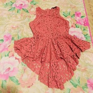 Pink lace zip up floral blouse